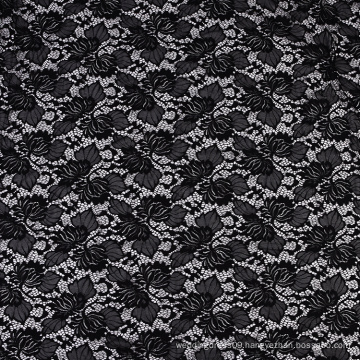 Black stretch nylon spandex knit lace fabric 150CM